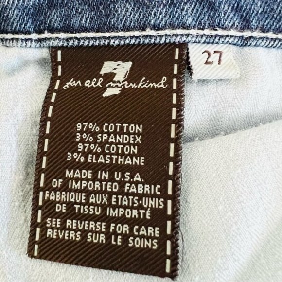 7 For All Mankind Roxanne Casual Retro Skinny Mid Rise Denim Blue Jeans. Size 27 - Picture 5 of 10